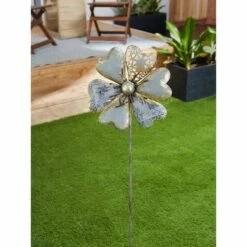 Zingz & Thingz Zingz & Thingz 9.75" Metal Flower Garden Stake Silver 13 Zingz & Thingz Zingz & Thingz 9.75" Metal Flower Garden Stake Silver -Cheap Garden Decor Store unnamed file 4752