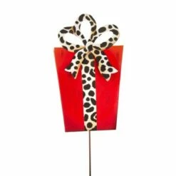 Round Top Collection 32.5" Leopard Packages Christmas Wrapped Gifts - Decorative Garden Stakes