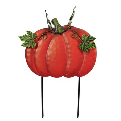 Direct International Home & Garden 14.5" 4 Med Multi. Colored Pumpkins Fall Out Side Metal Plants Direct Designs International - Decorative Garden Stakes 4 Direct International Home & Garden 14.5" 4 Med Multi. Colored Pumpkins Fall Out Side Metal Plants Direct Designs International - Decorative Garden Stakes - Image 2