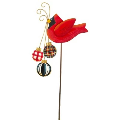 Round Top Collection 24.5" Elegant Cardinal With Ornaments Yard Stake Bird Christmas - Decorative Garden Stakes 2 Round Top Collection 24.5" Elegant Cardinal With Ornaments Yard Stake Bird Christmas - Decorative Garden Stakes