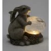 Wind & Weather Bunny Sculpture with Solar Lighted Crackle-Glass Orb