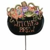 Round Top Collection Halloween 23.5" Reversible Fall/Halloween Pumpkin Welcome Pumpkin - Decorative Garden Stakes
