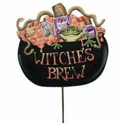 Round Top Collection Halloween 23.5" Reversible Fall/Halloween Pumpkin Welcome Pumpkin - Decorative Garden Stakes
