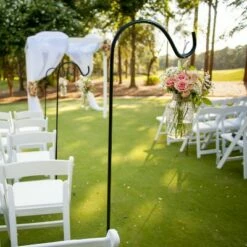 Nature Spring Powder-Coated Metal Shepherd's Hook for Plants, Bird Feeders, and Lanterns - Black