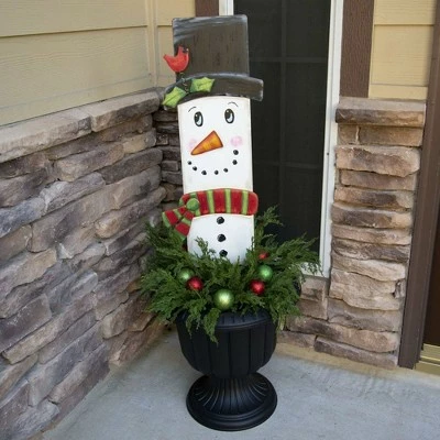 Round Top Collection 52.25" Snowman Plank Christmas Frosty Cardinal - Decorative Garden Stakes 2 Round Top Collection 52.25" Snowman Plank Christmas Frosty Cardinal - Decorative Garden Stakes