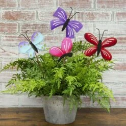 Round Top Collection 17.0" Butterfly Yard Stakes Yard Decoration - Decorative Garden Stakes