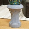 Sunnydaze Decor Sunnydaze Tropical Leaves Indoor/Outdoor Column-Style Gazing Globe Stand for 10" to 12" Garden Spheres - 14" H - Travertine -Cheap Garden Decor Store unnamed file 4930