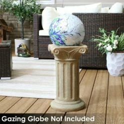 Sunnydaze Decor Sunnydaze Roman Pedestal Indoor/Outdoor Column-Style Gazing Globe Stand for 10 to 12-Inch Garden Spheres - 16" H - Autumn Leaf -Cheap Garden Decor Store unnamed file 4944