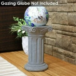 Sunnydaze Decor Sunnydaze Roman Pedestal Indoor/Outdoor Column-Style Gazing Globe Stand for 10 to 12-Inch Garden Spheres - 16" H - Travertine -Cheap Garden Decor Store unnamed file 4950