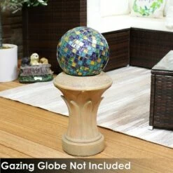 Sunnydaze Decor Sunnydaze Tropical Leaves Indoor/Outdoor Column-Style Gazing Globe Stand for 10" to 12" Garden Spheres - 14" H - Autumn Leaf -Cheap Garden Decor Store unnamed file 4956