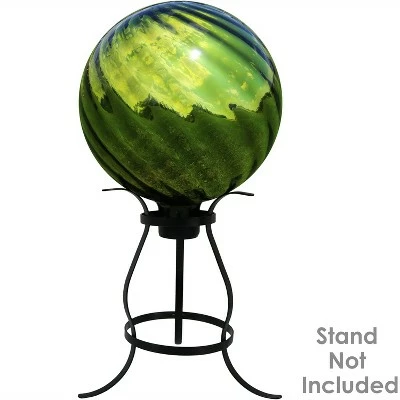 Sunnydaze Decor Sunnydaze Rippled Reflective Mirrored Surface Gazing Globe Glass Garden Balls - 10" Diameter - Green - 2-Pack 5 Sunnydaze Decor Sunnydaze Rippled Reflective Mirrored Surface Gazing Globe Glass Garden Balls - 10" Diameter - Green - 2-Pack - Image 3