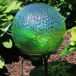 Textured Pattern 10" Gazing Globe - Green - Sunnydaze Decor