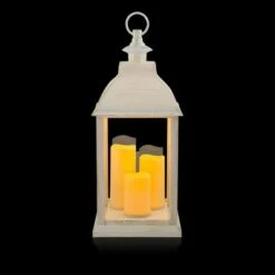 Alpine Corporation Alpine 22" Candlelit Lantern with LED Lights White -Cheap Garden Decor Store unnamed file 4992