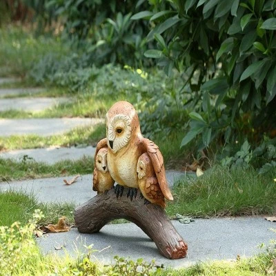 HI-LINE GIFT LTD 12" Polyresin Owl Family on Tree Branch Outdoor Statue Orange - Hi-Line Gift 3 HI-LINE GIFT LTD 12" Polyresin Owl Family on Tree Branch Outdoor Statue Orange - Hi-Line Gift