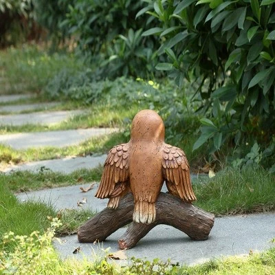 HI-LINE GIFT LTD 12" Polyresin Owl Family on Tree Branch Outdoor Statue Orange - Hi-Line Gift 4 HI-LINE GIFT LTD 12" Polyresin Owl Family on Tree Branch Outdoor Statue Orange - Hi-Line Gift - Image 2