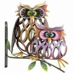 Wind & Weather Prismatic Owl Pair Iron Wall Sculptures