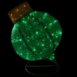 Northlight 36" LED Lighted Twinkling Green Glitter Onion Ornament Christmas Outdoor Decoration