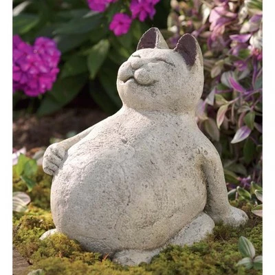 Wind & Weather Handcrafted Volcanic Ash Lucky Cat Indoor/Outdoor Sculpture 2 Wind & Weather Handcrafted Volcanic Ash Lucky Cat Indoor/Outdoor Sculpture - Image 2
