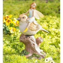 Wind & Weather Fairy Riding Bird Sculpture