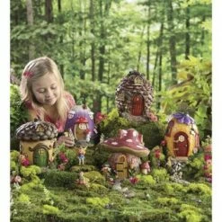 HearthSong 9"H Weather-Resistant Fairy Village House for Indoor and Outdoor Decor