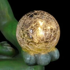 10" Resin Solar Yoga Frog Holding 2 Glass Jars Garden Statue Green - Exhart -Cheap Garden Decor Store unnamed file 52