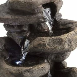 Alpine Corporation 11" Resin Tiered Rock Tabletop Fountain with LED Lights Bronze -Cheap Garden Decor Store unnamed file 5221