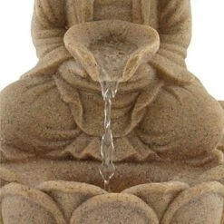 John Timberland Zen Buddha Outdoor Water Fountain with Light LED 14" High Faux Stone Resin Meditation Decor for Garden Patio Yard -Cheap Garden Decor Store unnamed file 5263
