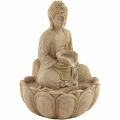 John Timberland Zen Buddha Outdoor Water Fountain with Light LED 14" High Faux Stone Resin Meditation Decor for Garden Patio Yard -Cheap Garden Decor Store unnamed file 5266