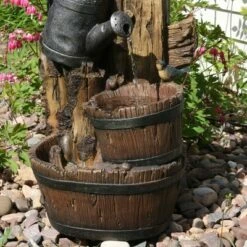 Sunnydaze Decor Sunnydaze 31"H Electric Polyresin Rustic Birdhouse and Garden Watering Can Outdoor Water Fountain -Cheap Garden Decor Store unnamed file 5279