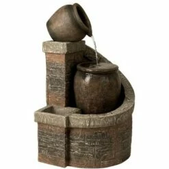 John Timberland Rustic Outdoor Floor Water Fountain with Light LED 35" High Planter Box Cascading for Yard Garden Patio Deck Home -Cheap Garden Decor Store unnamed file 5293