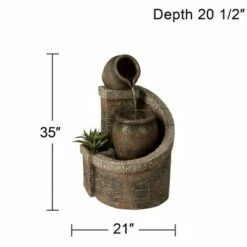 John Timberland Rustic Outdoor Floor Water Fountain with Light LED 35" High Planter Box Cascading for Yard Garden Patio Deck Home -Cheap Garden Decor Store unnamed file 5294