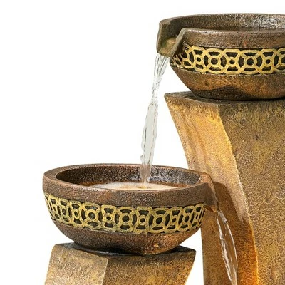 John Timberland Outdoor Floor Water Fountain Four Bowl Cascading Waterfall 41" Tall for Yard Garden Lawn 4 John Timberland Outdoor Floor Water Fountain Four Bowl Cascading Waterfall 41" Tall for Yard Garden Lawn - Image 2