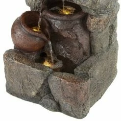 John Timberland Rustic Outdoor Floor Water Fountain with Light LED 32" High Pot and Rocks Cascading Yard Garden Patio Deck Home -Cheap Garden Decor Store unnamed file 5365