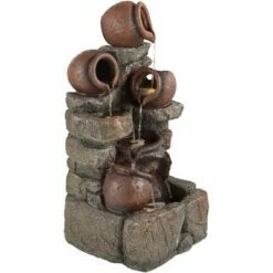 John Timberland Rustic Outdoor Floor Water Fountain with Light LED 32" High Pot and Rocks Cascading Yard Garden Patio Deck Home -Cheap Garden Decor Store unnamed file 5368