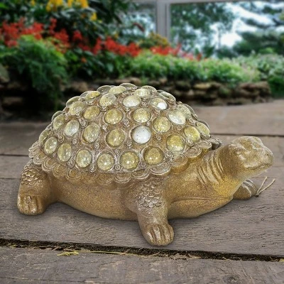 7.09" Resin and Glass Beaded Turtle Statue Silver - Exhart 3 7.09" Resin and Glass Beaded Turtle Statue Silver - Exhart