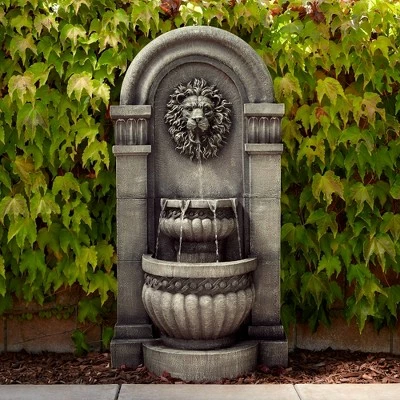 John Timberland Roman Outdoor Floor Water Fountain with Light LED 50" High 2-Tier Lion Face for Yard Garden Patio Deck Home 3 John Timberland Roman Outdoor Floor Water Fountain with Light LED 50" High 2-Tier Lion Face for Yard Garden Patio Deck Home