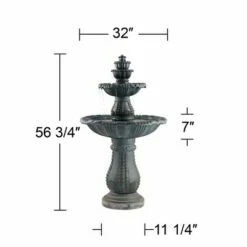 John Timberland Italian Outdoor Floor Water Fountain with Light LED 56 3/4" High 4 Tiered for Yard Garden Patio Deck Home -Cheap Garden Decor Store unnamed file 5388