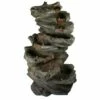 Northlight 42" Gray Lighted Rock Outdoor Garden Water Fountain
