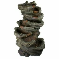 Northlight 42" Gray Lighted Rock Outdoor Garden Water Fountain