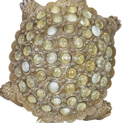 7.09" Resin and Glass Beaded Turtle Statue Silver - Exhart 5 7.09" Resin and Glass Beaded Turtle Statue Silver - Exhart - Image 3