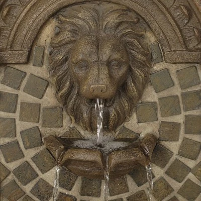 John Timberland Mediterranean Outdoor Wall Water Fountain with Light LED 51" High Royal Lions Head 3 Tiered for Yard Garden Patio 4 John Timberland Mediterranean Outdoor Wall Water Fountain with Light LED 51" High Royal Lions Head 3 Tiered for Yard Garden Patio - Image 2