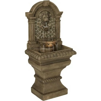 John Timberland Mediterranean Outdoor Wall Water Fountain with Light LED 51" High Royal Lions Head 3 Tiered for Yard Garden Patio 6 John Timberland Mediterranean Outdoor Wall Water Fountain with Light LED 51" High Royal Lions Head 3 Tiered for Yard Garden Patio - Image 4