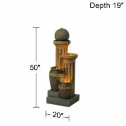 John Timberland Outdoor Floor Water Fountain 50" Sphere Jugs Floor Column with LED Light for Yard Garden Lawn -Cheap Garden Decor Store unnamed file 5413