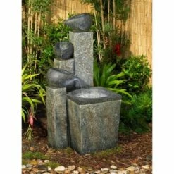 John Timberland Asian Zen Outdoor Floor Water Fountain with Light LED 39" High Cascading for Yard Garden Patio Deck Home -Cheap Garden Decor Store unnamed file 5420