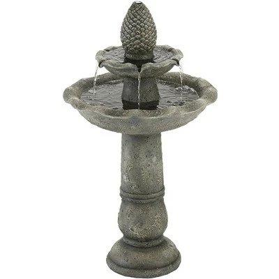 John Timberland Italian Outdoor Floor Water Fountain 35" High 2 Tiered Pineapple Bird Bath for Yard Garden Patio Deck Home 7 John Timberland Italian Outdoor Floor Water Fountain 35" High 2 Tiered Pineapple Bird Bath for Yard Garden Patio Deck Home - Image 5