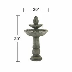 John Timberland Italian Outdoor Floor Water Fountain 35" High 2 Tiered Pineapple Bird Bath for Yard Garden Patio Deck Home 13 John Timberland Italian Outdoor Floor Water Fountain 35" High 2 Tiered Pineapple Bird Bath for Yard Garden Patio Deck Home -Cheap Garden Decor Store unnamed file 5428