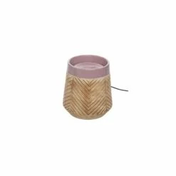 Tan Herringbone Pattern Purple Rim Indoor Water Fountain With Pump - Foreside Home & Garden