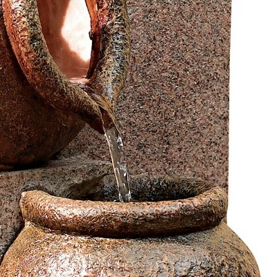John Timberland Rustic Outdoor Floor Water Fountain 35 1/2" High Three Cascading Urn Pillar for Yard Garden Patio Deck Home 4 John Timberland Rustic Outdoor Floor Water Fountain 35 1/2" High Three Cascading Urn Pillar for Yard Garden Patio Deck Home - Image 2