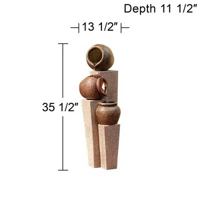John Timberland Rustic Outdoor Floor Water Fountain 35 1/2" High Three Cascading Urn Pillar for Yard Garden Patio Deck Home 6 John Timberland Rustic Outdoor Floor Water Fountain 35 1/2" High Three Cascading Urn Pillar for Yard Garden Patio Deck Home - Image 4