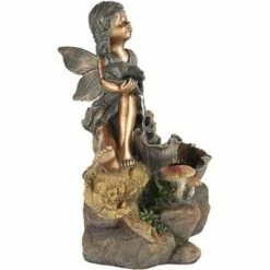 John Timberland Outdoor Cascading Water Fountain with Light LED 22" High Bronze Fairy Garden Patio Yard Deck Home Lawn Porch House -Cheap Garden Decor Store unnamed file 5478